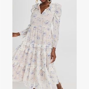 En Saison white floral tiered midi dress. Fits tts with extra room. NWT.